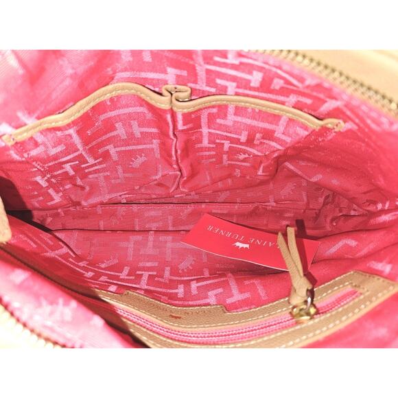 Elaine Turner Washed Leather Copper Linen Clutch Handbag 13x9 *Read $228 - Picture 4 of 11